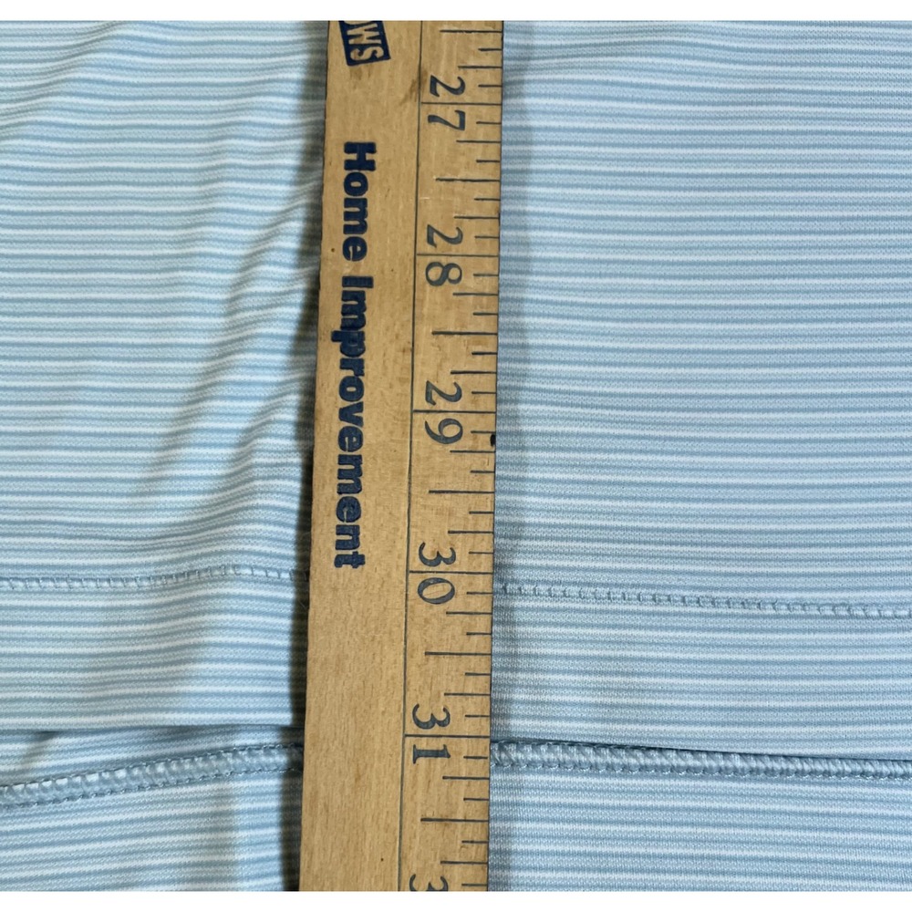 Peter Millar Featherweight UPF 50 Polo Mens XXL Blue White Stripe Tractor Logo - Picture 5 of 7